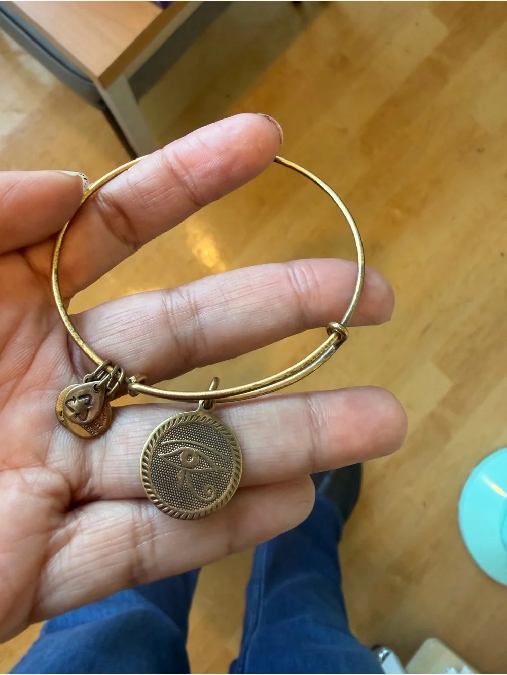 Gold-Tone Women's Charm Bangle Bracelet